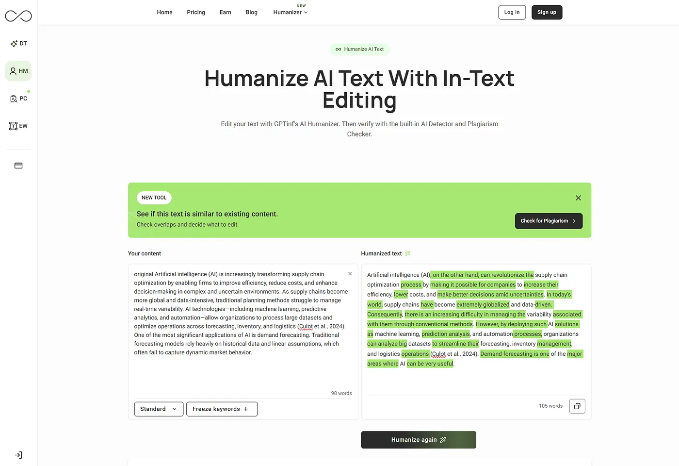 GPTInf humanized output